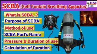 What is SCBA  BA set full details  Parts Name amp use  SCBA Duration calculation [upl. by Leno]