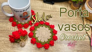 Porta vasos crochet ♥️🧶💕 ideal para vender ó regalar en navidad 🎄 [upl. by Nakre568]