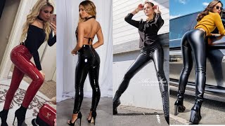 100 plus Best faux and latex leggings pants outfits for womens  leather leggings pants outfits [upl. by Roslyn]