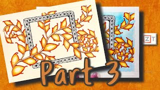 FALLDANCE  Adding Watercolor  Creating a Fall Themed ZIA  Zentangle ® Inspired Art 2023 [upl. by Erl]