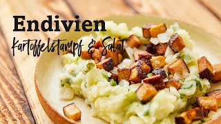 Endivien KartoffelstampfKartoffelpüree und Salat  Vegan amp Saisonal [upl. by Drahser]