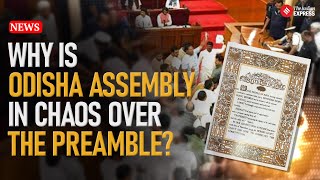 Opposition Protests as Socialist Secular Missing from Preamble in Odisha Assembly [upl. by Africa]