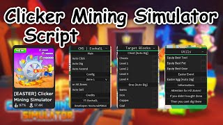 Roblox Clicker Mining Simulator GUI Script Pastebin [upl. by Ahtikal]