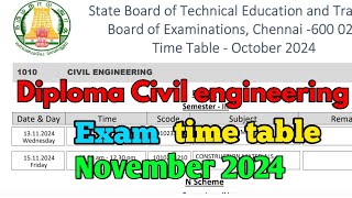 diploma exam time table 2024 tamil [upl. by Ellimaj992]