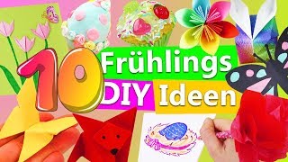 10 Frühlingsdeko DIY Ideen  Basteln für Ostern  Blumen selber machen  Schmetterling falten  Kids [upl. by Marnia]