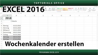 Dynamischen Wochenkalender erstellen Excel [upl. by Annair]