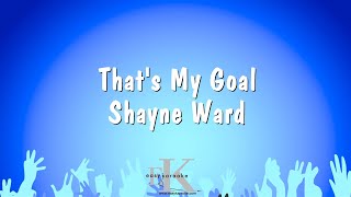 Thats My Goal  Shayne Ward Karaoke Version [upl. by Fi]