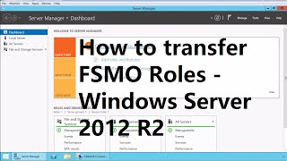 28 FSMO role Transfer  Windows Server 2012 R2 [upl. by Ahsirtal]