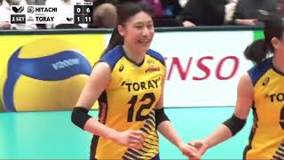 Toray Arrows VS Hitachi Rivale Set 2 Vleague volleyball 2312022 [upl. by Neehar779]