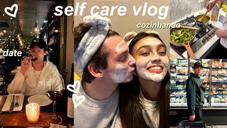 SELF CARE VLOG COM MEU NAMORADO ♡ mercado cozinhando amp skincare [upl. by Wei663]