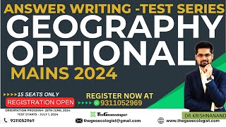 Geography Optional Mains Test Series 2024 TheGeoecologist upsc2024 [upl. by Farr]