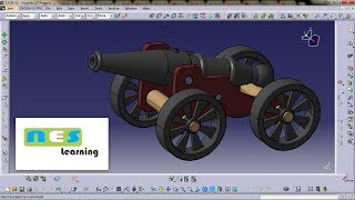 CATIA V5V6 Tutorial  Cannon Assembly design Part 02 [upl. by Garrot35]