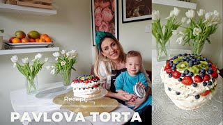 Pavlova torta  najbolji recept sa tri kore  PAVLOVA CAKE [upl. by Marabel399]