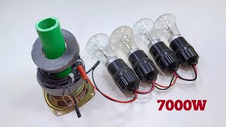 How to Make Free Electricity 220V 7000W Copper Wire Speaker Permanent Magnet Energy Generator [upl. by Brucie]