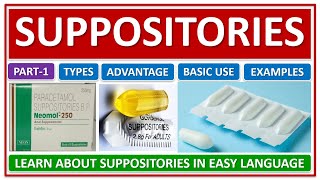 SUPPOSITORIES PART1 TYPES EXAMPLES ADVANTAGE DISADVANTAGES OF SUPPOSITORIES LEARN IN EASY WAY [upl. by Naoh]