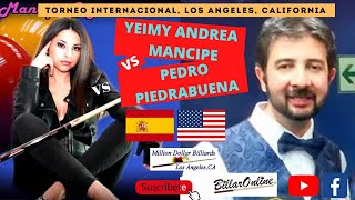 Yeimy Andrea Mancipe Esp vs Pedro Piedrabuena Usa  Million Dollar Billards COPA TIGER [upl. by Suehtomit]