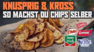 Kartoffelchips ohne Fritteuse selber machen  BBQ Kesselchips  ACHTUNG  machen SÜCHTIG 😇 [upl. by Anits506]