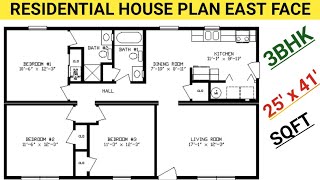 25 x 41 house plan 25 x 41 house design 2541 house plan east facing [upl. by Ennairoc]