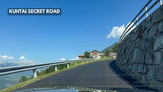 4k driving Impressively steep secret Kuhtai Alpine route We meet a family of horses [upl. by Bechler]