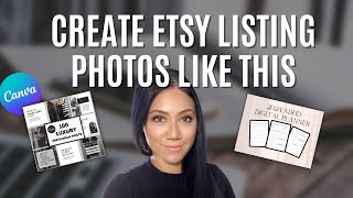 How To Create Etsy Listing Photos For Digital Products Canva Mockup Tutorial [upl. by Nabatse]