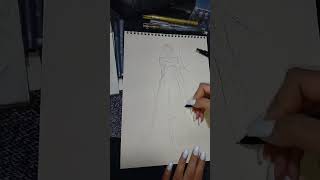 رسم فستان زفاف خطوة بخطوة  How to draw a wedding dress [upl. by Audly]