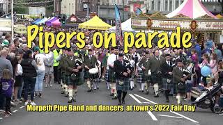 Pipers on parade at Morpeth Fair Day [upl. by Etteyniv]