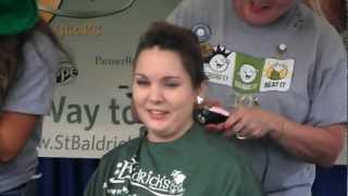 Amandas Crewcut Shave  St Baldricks  Finnegans Wake NC  September 24 2011 [upl. by Yecnuahc571]