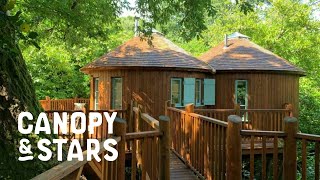 The Treehouse and The Yurt at Harptree Court  Canopy amp Stars [upl. by Solracnauj]