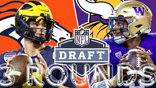 3 ROUND 2024 NFL MOCK DRAFT  DENVER SNAGS A QB [upl. by Birkner]