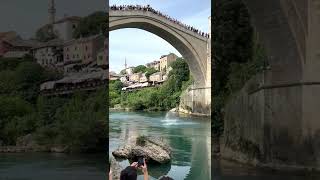 Mostar Bridge Jump Bosnia amp Herzegovina [upl. by Einnil808]