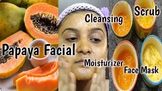 How to do papaya fruit facial for glowing n clear skin at homeRemoves dark spots n dry skin [upl. by Arvid425]