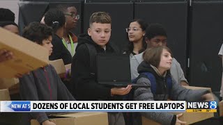 Alger Middle School students get free laptops [upl. by Nivaj720]