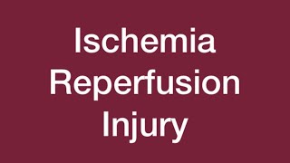 Ischemia Reperfusion Injury 💫 [upl. by Eserrehs843]