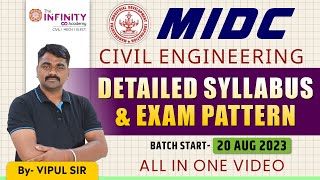 MIDC Recruitment 2023  MIDC Civil Syllabus  MIDC Exam Pattern  MIDC JE 2023 MIDCje [upl. by Eiznekcm]