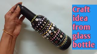 Diy bottle painting for home decor Glass bottle painting craft [upl. by Datha]