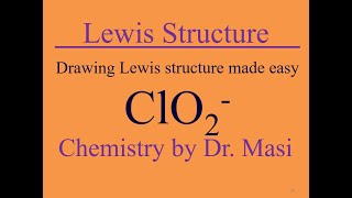 How to Draw Lewis Structure for Chlorite ion ClO2 [upl. by Sivram]