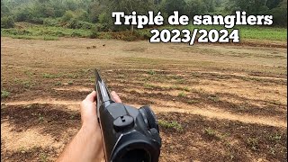 ☆battue aux sangliers  triplé de sangliers 20232024☆ [upl. by Nileak48]