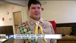 Lancaster Boy Scout is the first to earn newest merit badge [upl. by Inimod338]