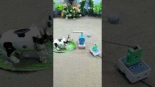 Diy mini motor water pump science project mini tractor and cow video  78 [upl. by Abehshtab811]