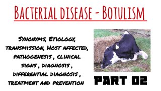 Bacterial disease  Botulism  Part 02  Dhull vets  veterinary medicine [upl. by Acenes]