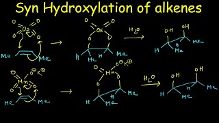 Syn hydroxylation of alkenes  Syn dihydroxylation of alkenes using OsO4 and KMnO4 with mechanism [upl. by Nagem10]