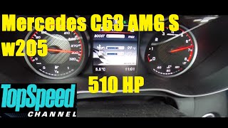 Mercedes C63 AMG S w205 40 V8 BiTurbo 510HP acceleration 0300 kmh [upl. by Lias]