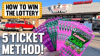 How to Win the Lottery 💰 5 TICKET METHOD 🔴 Fixin To Scratch [upl. by Donela]