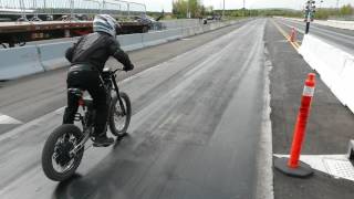 16000W ELECTRIC BICYCLE Drag run 163s 14 mile 70mph run 3 [upl. by Arymas]