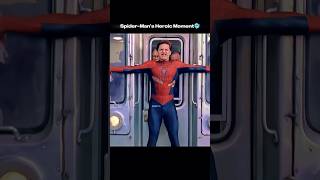 The Power of SpiderMan Stopping a Train at Full Speed🔥 marvel spiderman shorts [upl. by Griggs155]