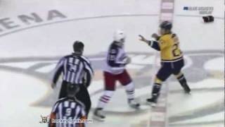 Derek Dorsett vs Jordin Tootoo Nov 19 2011 [upl. by Sirovart]