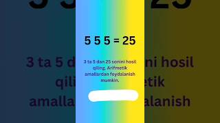 Qiziqarli matematika📹 mantiqiy savollar shorts maths 1k 1mln qiziqarli reels rek viral [upl. by Aehcsrop388]