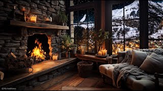 🔥Winter Ambience  Embrace the Serenity with Snowfall and Fireplace Sounds for Sleep Relaxation [upl. by Nuahsed]