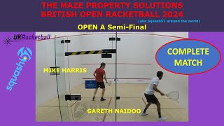 British Open 2024 OPEN A semifinal MIKE HARRIS v GARETH NAIDOO  Squash57 [upl. by Glaab]