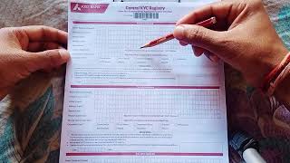 fill form with documents central kyc registry  Axis bank account  central kyc ke liye [upl. by Attenreb101]